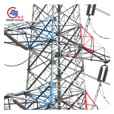 Linea di trasmissione di energia elettrica per immersione a caldo Reticolo angolare zincato a torre in acciaio