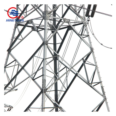 Linea di trasmissione di energia elettrica per immersione a caldo Reticolo angolare zincato a torre in acciaio