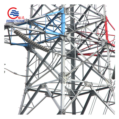 Linea di trasmissione di energia elettrica per immersione a caldo Reticolo angolare zincato a torre in acciaio