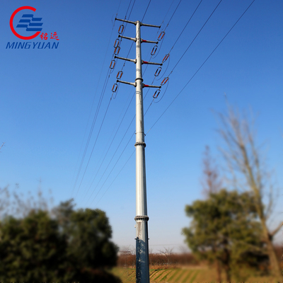 la torre elettrica pratica d'acciaio della grata della trasmissione 132kV ha galvanizzato Monopoles tubolare